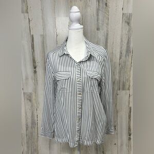 J. Jill Women’s Striped Button Down Top